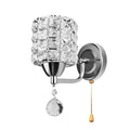 Modern gold & chrome crystal wall sconce bedroom teardrop light