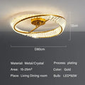 Modern gold circular crystal led ceiling light dining room