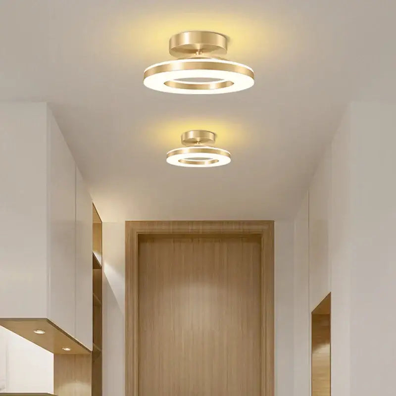 Modern gold circular led ceiling lamp for living room