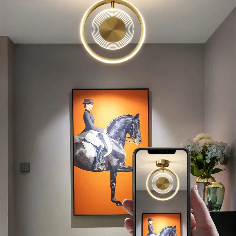 Modern gold concentric led ceiling light living room decorbites led