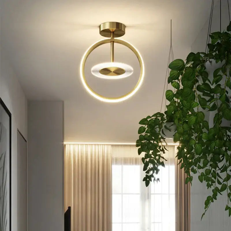 Modern gold concentric led ceiling light living room decorbites led