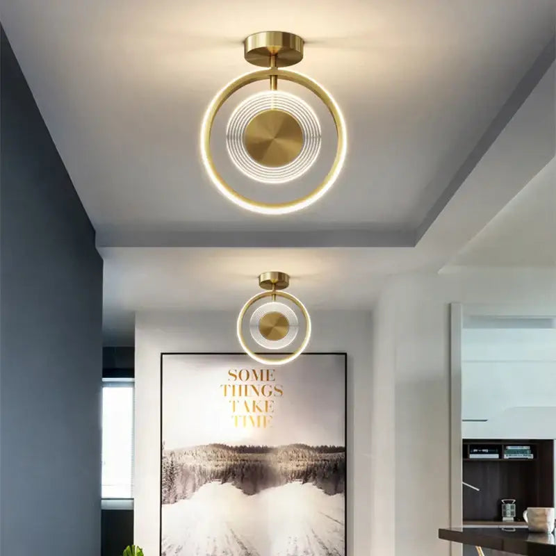 Modern gold concentric led ceiling light living room decorbites led