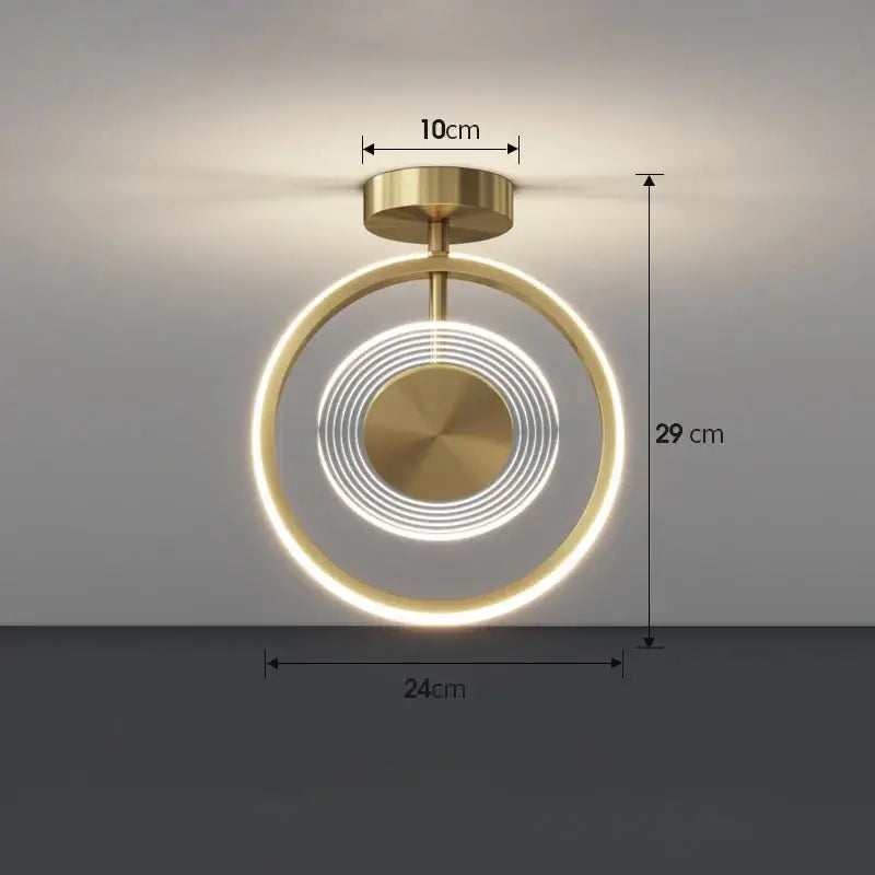 Modern gold concentric led ceiling light living room decorbites led
