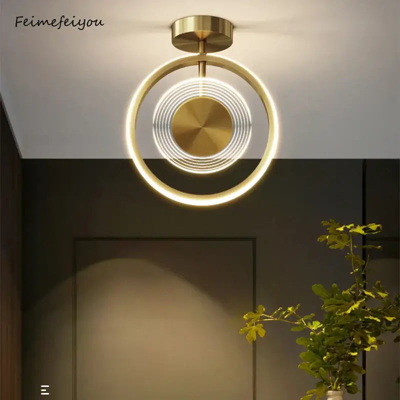 Modern gold concentric led ceiling light living room decorbites led