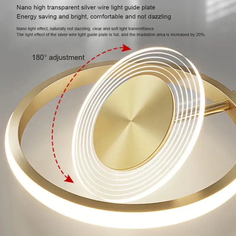Modern gold concentric led ceiling light living room decorbites led