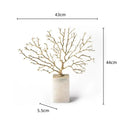 Modern gold coral tree sculpture living room marble decor
