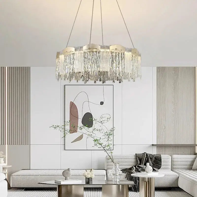Modern gold crystal ceiling chandelier for dining room