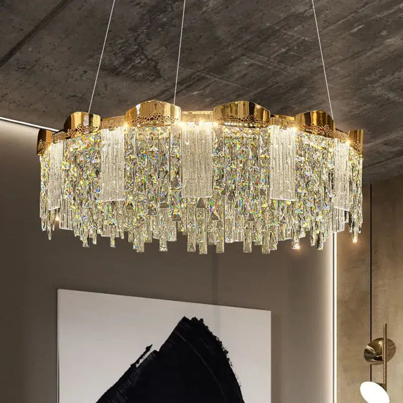 Modern gold crystal ceiling chandelier for dining room