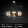 Modern gold crystal ceiling chandelier living room glass pendant light