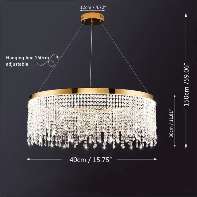Modern gold crystal chandelier dining room lighting fixture