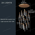 Modern gold crystal circular staircase chandelier villa foyer light