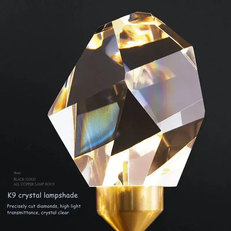 Modern gold crystal entrance ceiling lamp for balcony and hallway