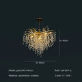 Modern gold crystal g9 chandelier living room branch pendant light
