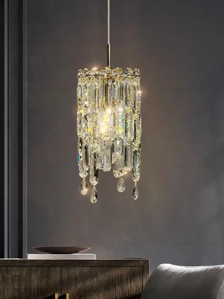 Modern gold crystal headboard chandelier for master bedroom