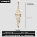 Modern gold crystal hollow chandelier living room cascading light