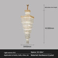 Modern gold crystal hollow stair chandelier staircase light