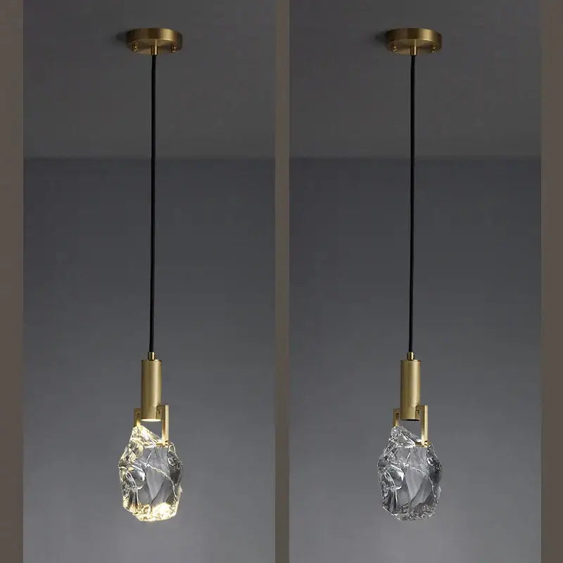 Modern gold crystal iron bedside chandelier bedroom pendant light