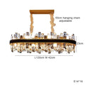 Modern gold crystal leather chandelier living room led light