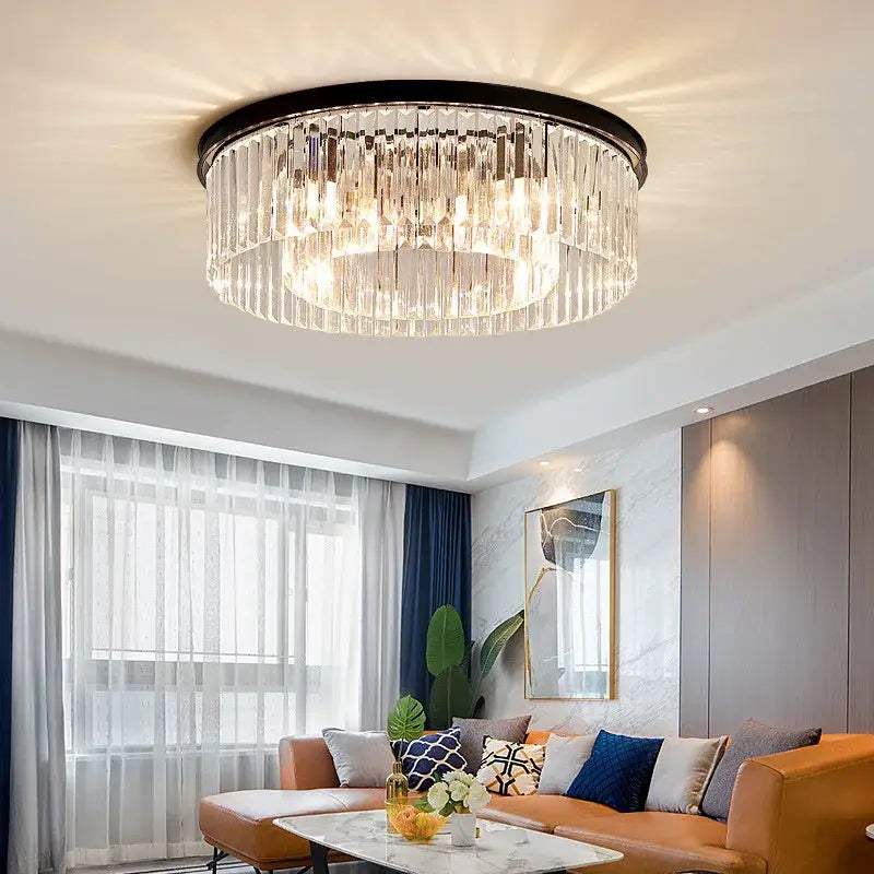 Modern gold crystal led ceiling chandelier for living room