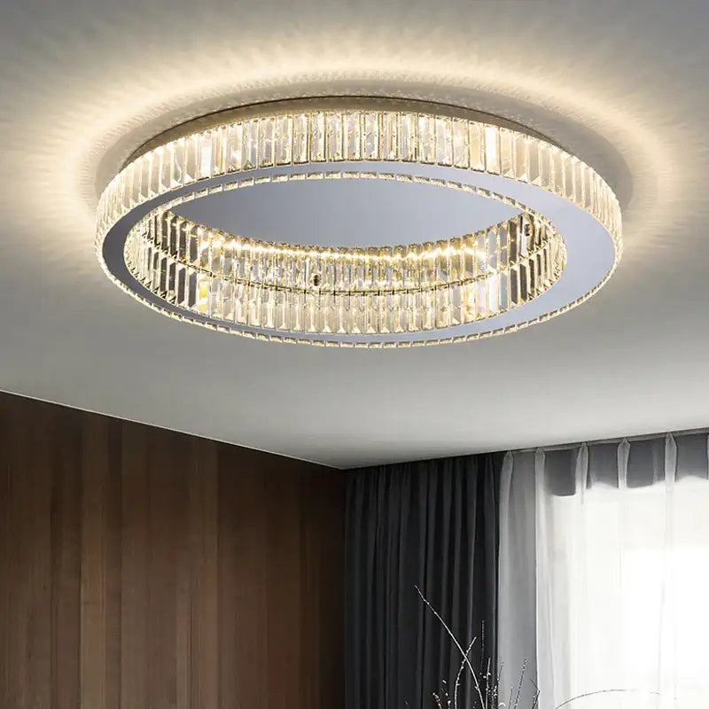 Modern gold crystal led ceiling chandelier for living room
