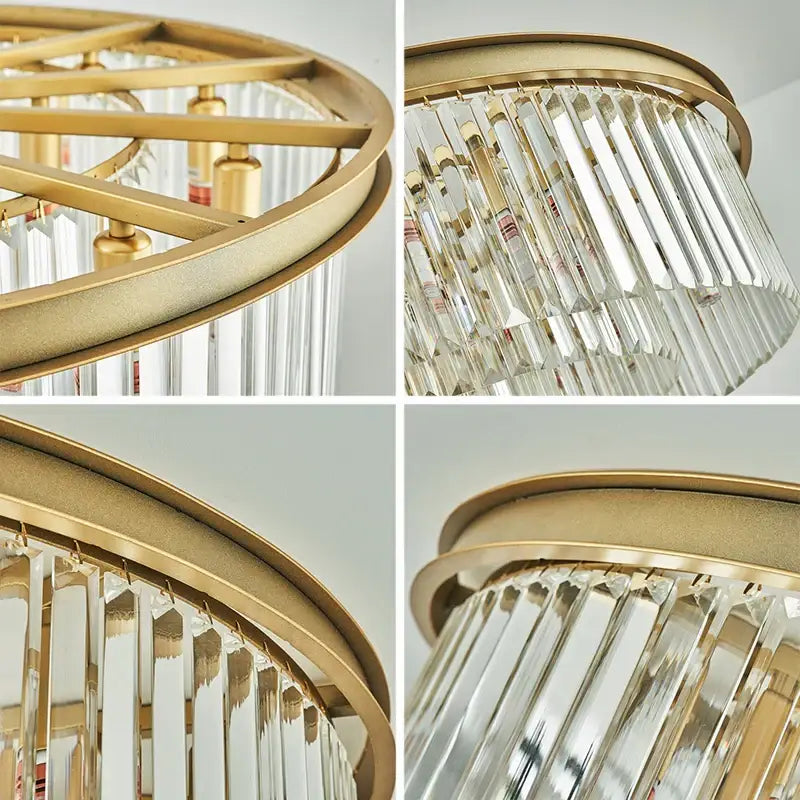 Modern gold crystal led ceiling chandelier for living room