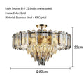 Modern gold crystal led ceiling chandelier living room pendant light