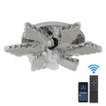 Modern gold crystal led ceiling fan for living room