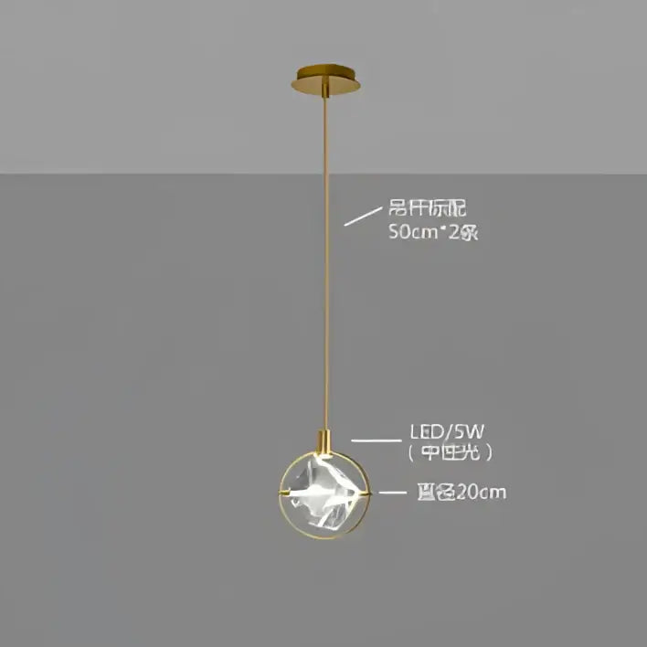 Modern gold crystal led ceiling lamp dining room pendant lights