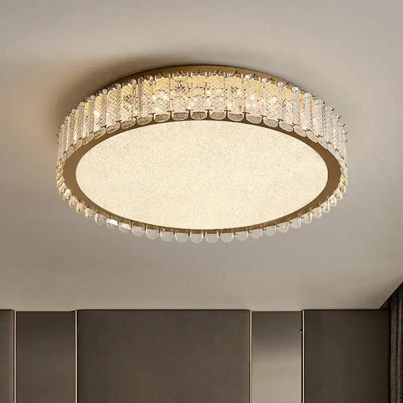 Modern gold crystal led ceiling light bedroom decorbites crystal led