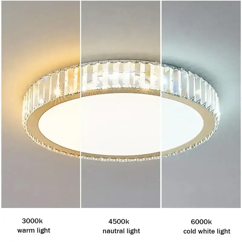 Modern gold crystal led ceiling light bedroom moon and star design