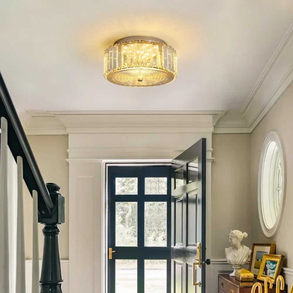 Modern gold crystal led ceiling light dining room chandelier