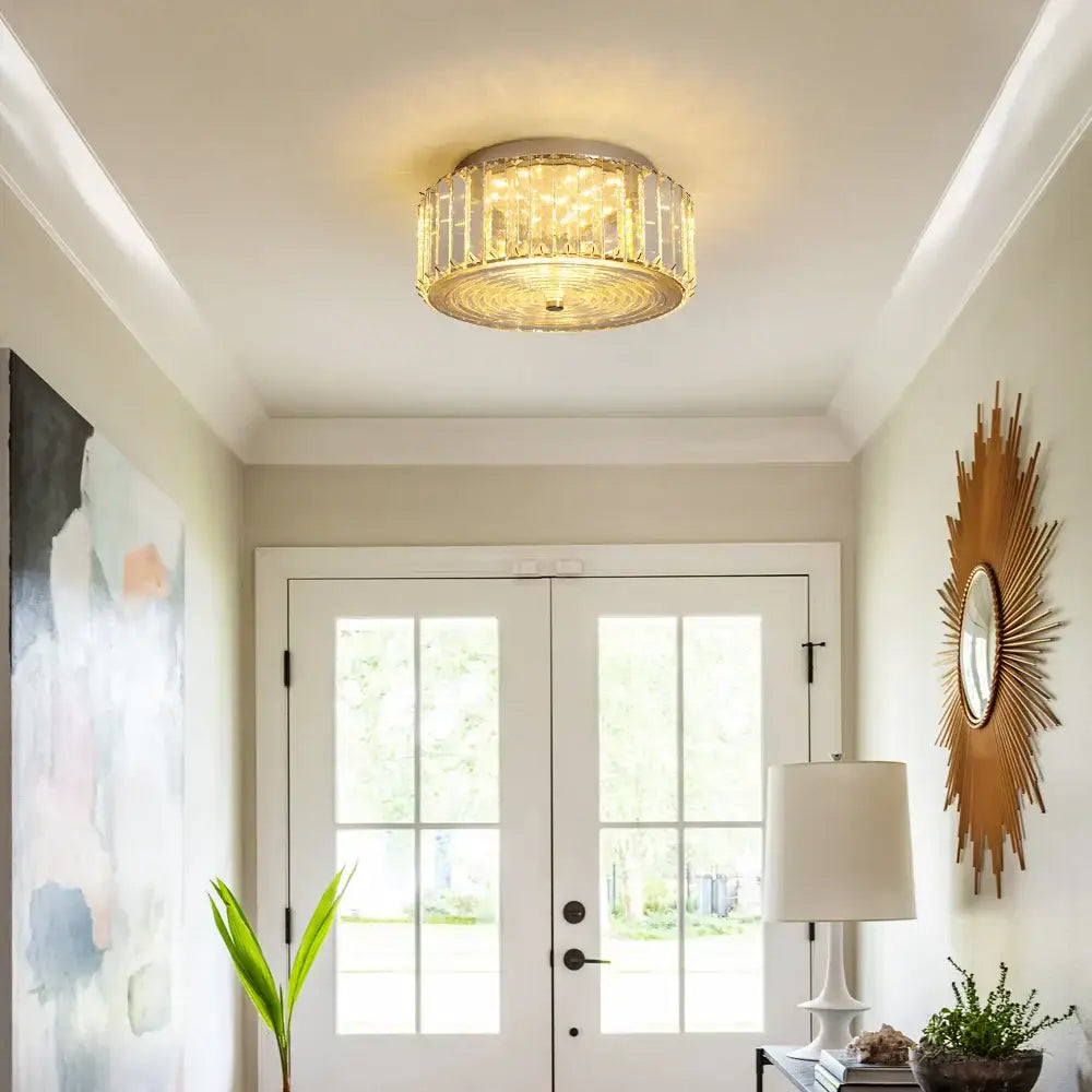 Modern gold crystal led ceiling light dining room chandelier