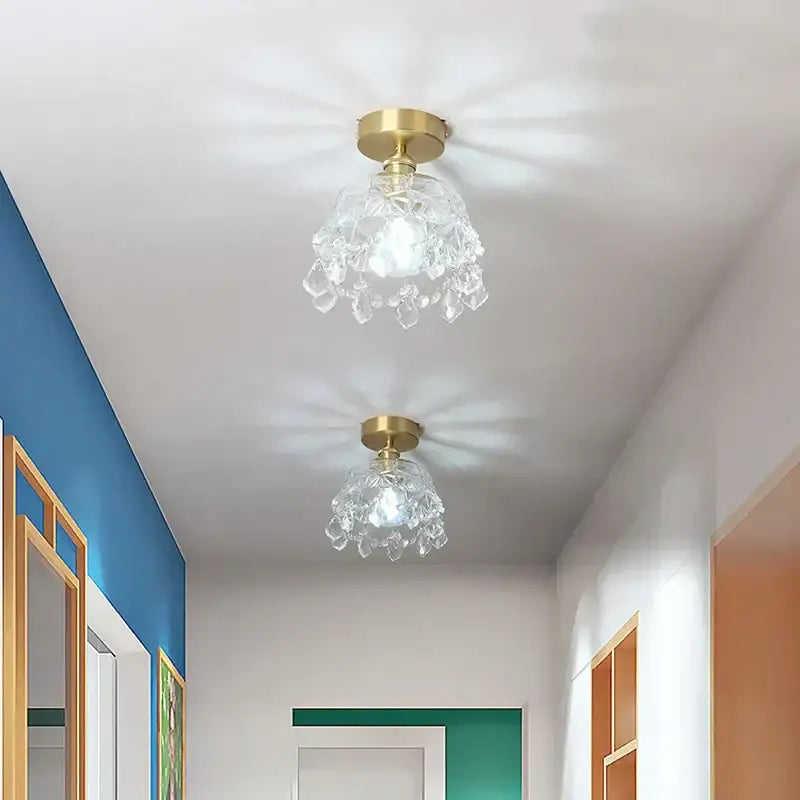 Modern gold crystal led ceiling light living room chandelier