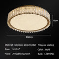 Modern gold crystal led ceiling light living room fixture