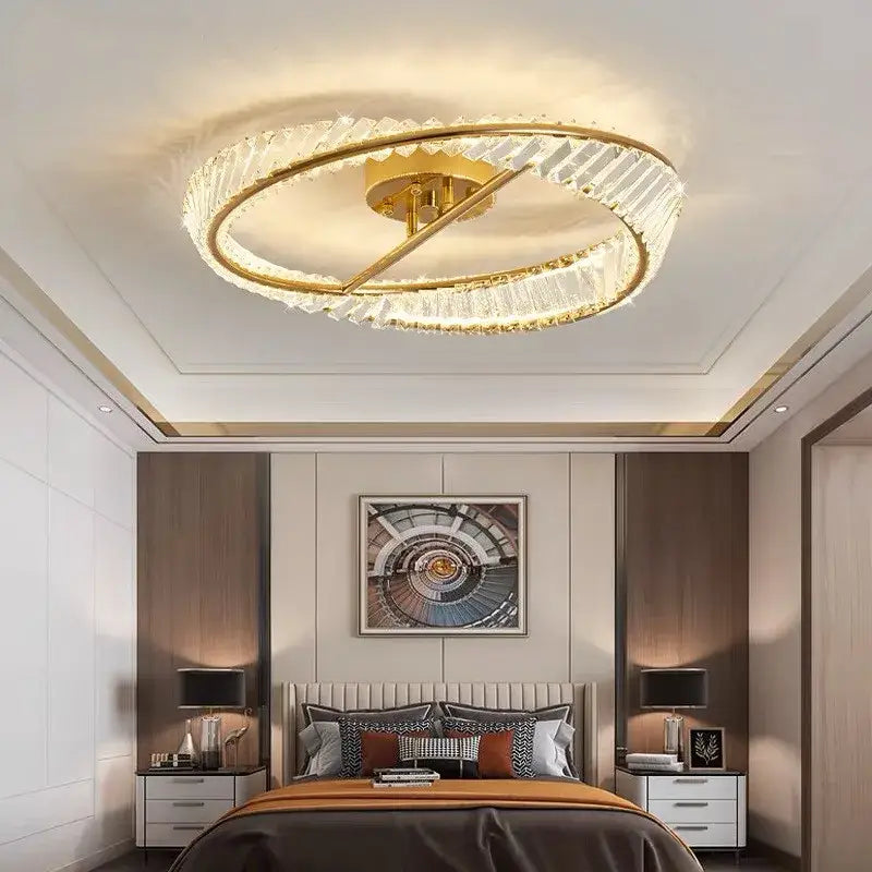 Modern gold crystal led chandelier ceiling lights for living room
