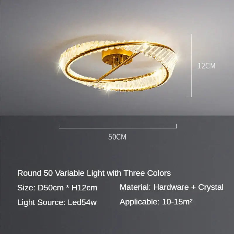 Modern gold crystal led chandelier ceiling lights for living room