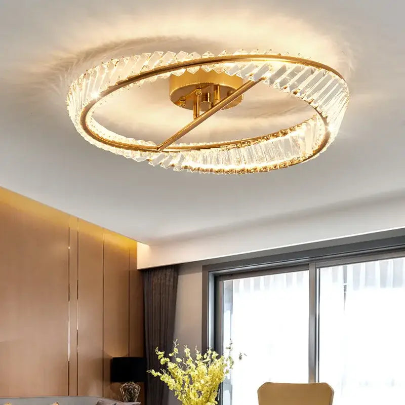 Modern gold crystal led chandelier ceiling lights for living room