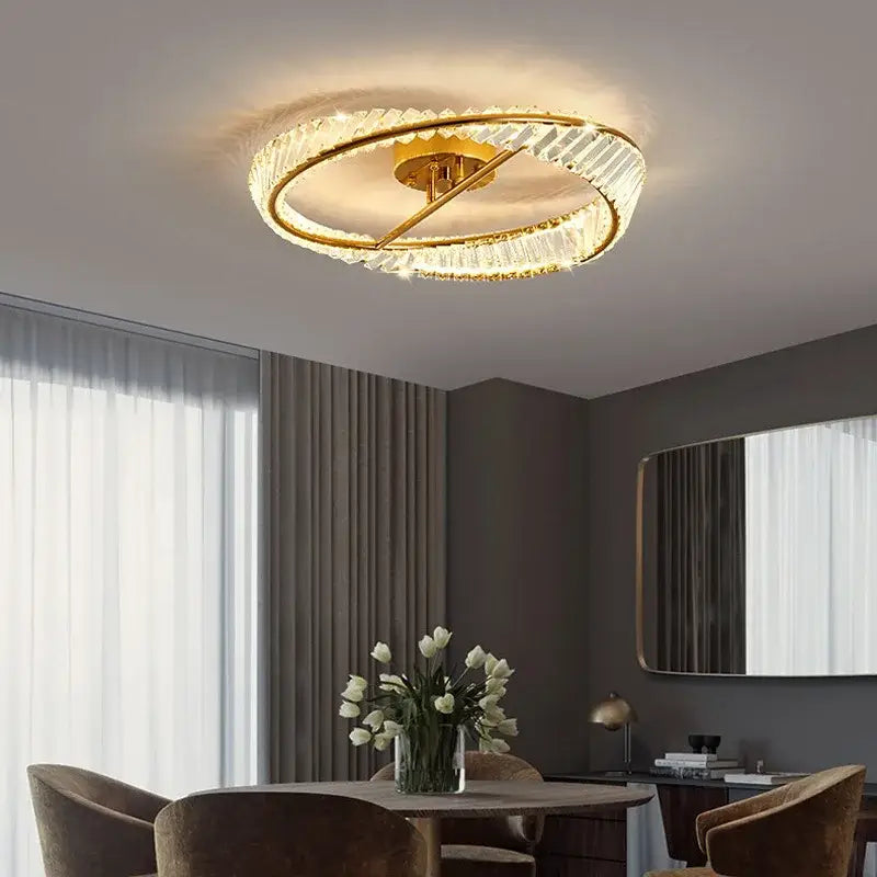 Modern gold crystal led chandelier ceiling lights for living room