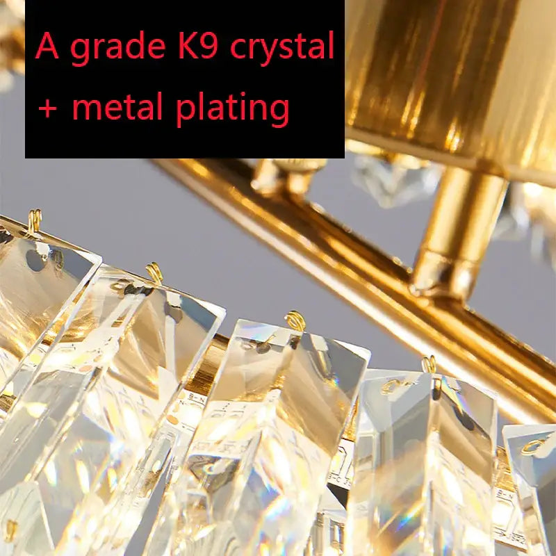 Modern gold crystal led chandelier ceiling lights for living room