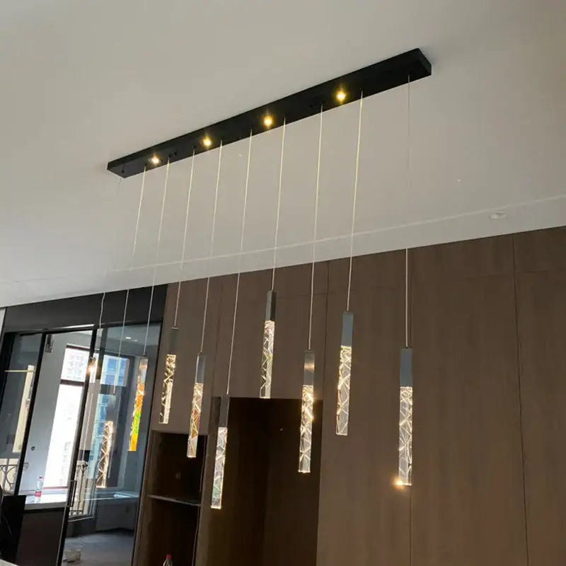 Modern gold crystal led chandelier living room pendant light