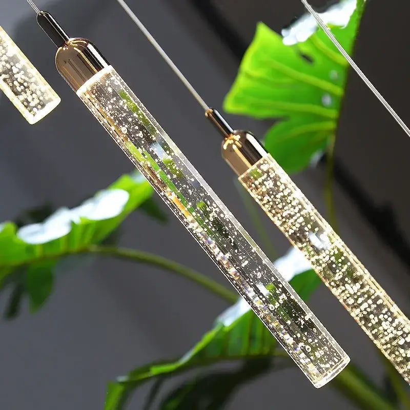 Modern gold crystal led chandelier living room pendant light