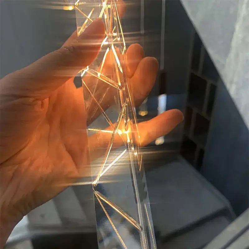 Modern gold crystal led chandelier living room pendant light