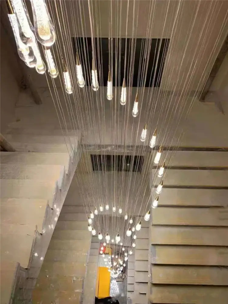 Modern gold crystal led chandelier teardrop dining room pendant light