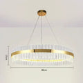 Modern gold crystal led circle pendant – living room chandelier