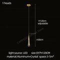 Modern gold crystal led pendant chandelier living room light