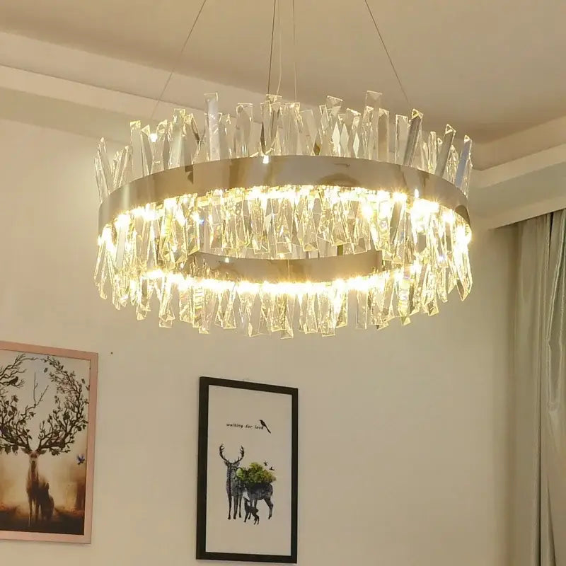 Modern gold crystal led pendant light kitchen chandelier