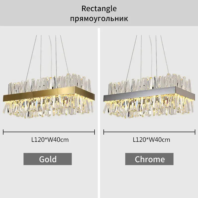 Modern gold crystal led pendant light kitchen chandelier