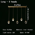 Modern gold crystal led pendant lights for dining room