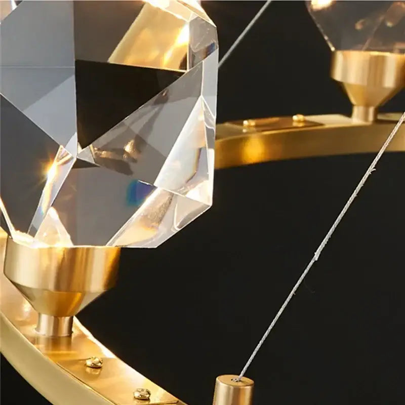 Modern gold crystal led pendant lights for dining room