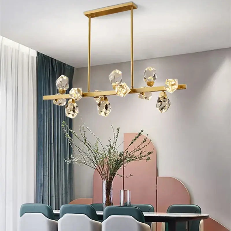 Modern gold crystal led pendant lights for dining room